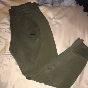 Army green Puma Joggers